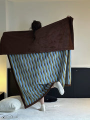 Ultra Soft Retro Stripe Throw Blanket - Warm Thick Earthy Tone Fall Blanket - Memoriex 