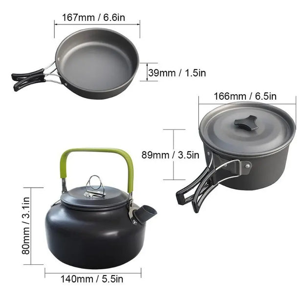 Ultra-light Aluminum Alloy Camping Cookware Utensils Outdoor Cooking Teapot-3