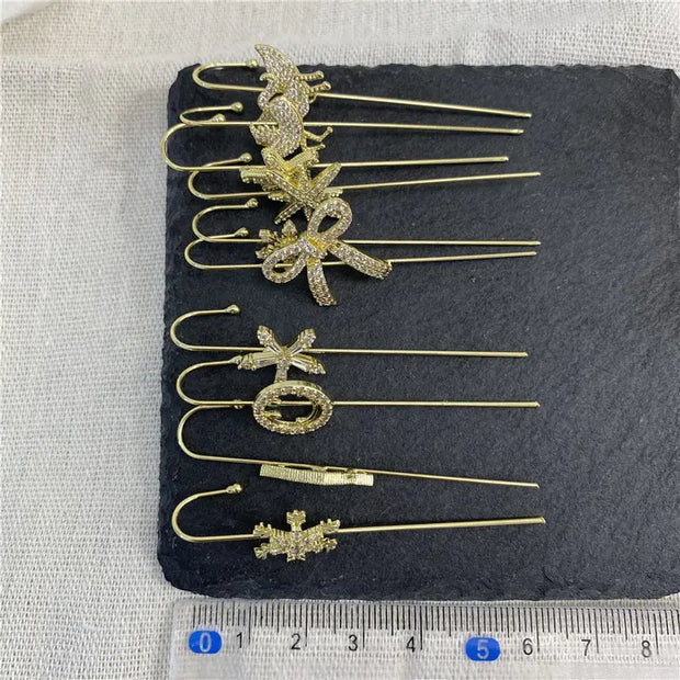 Unicorn Copper Micro inlaid with Haoshi Piercing Ear Needles Surrounding Ear Bones Diagonal Earrings - Memoriex 