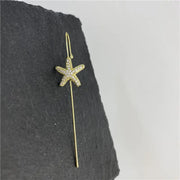 Unicorn Copper Micro inlaid with Haoshi Piercing Ear Needles Surrounding Ear Bones Diagonal Earrings - Memoriex 