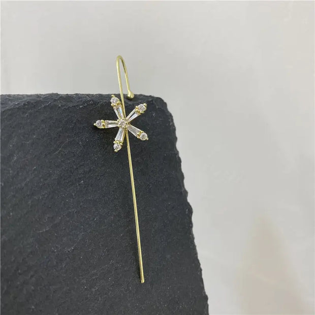 Unicorn Copper Micro inlaid with Haoshi Piercing Ear Needles Surrounding Ear Bones Diagonal Earrings - Memoriex 