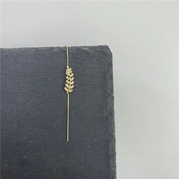 Unicorn Copper Micro inlaid with Haoshi Piercing Ear Needles Surrounding Ear Bones Diagonal Earrings - Memoriex 