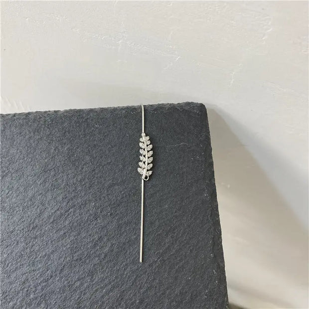 Unicorn Copper Micro inlaid with Haoshi Piercing Ear Needles Surrounding Ear Bones Diagonal Earrings - Memoriex 