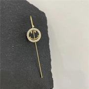 Unicorn Copper Micro inlaid with Haoshi Piercing Ear Needles Surrounding Ear Bones Diagonal Earrings - Memoriex 