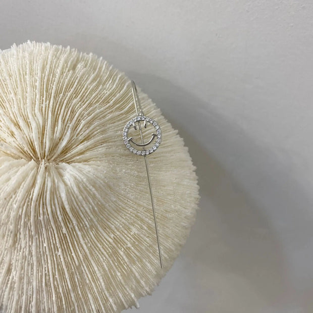 Unicorn Copper Micro inlaid with Haoshi Piercing Ear Needles Surrounding Ear Bones Diagonal Earrings - Memoriex 