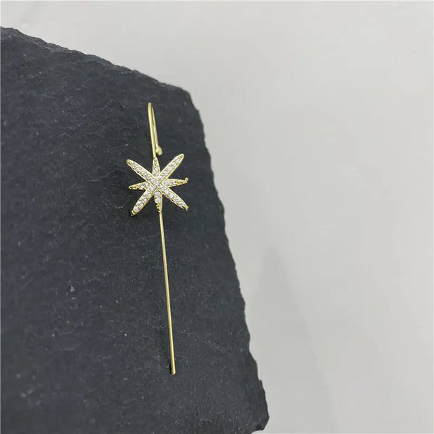 Unicorn Copper Micro inlaid with Haoshi Piercing Ear Needles Surrounding Ear Bones Diagonal Earrings - Memoriex 