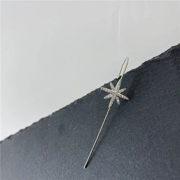 Unicorn Copper Micro inlaid with Haoshi Piercing Ear Needles Surrounding Ear Bones Diagonal Earrings - Memoriex 