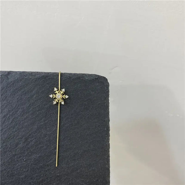 Unicorn Copper Micro inlaid with Haoshi Piercing Ear Needles Surrounding Ear Bones Diagonal Earrings - Memoriex 