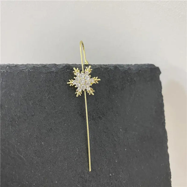 Unicorn Copper Micro inlaid with Haoshi Piercing Ear Needles Surrounding Ear Bones Diagonal Earrings - Memoriex 