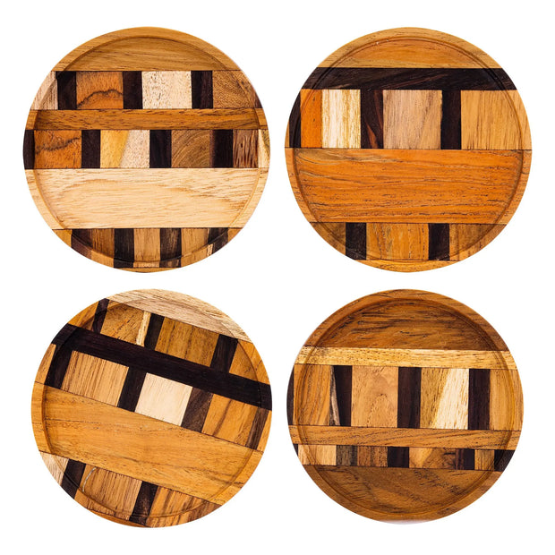 Unique Handmade End Grain Wooden Coasters (Set of 2 or 4) - Memoriex 