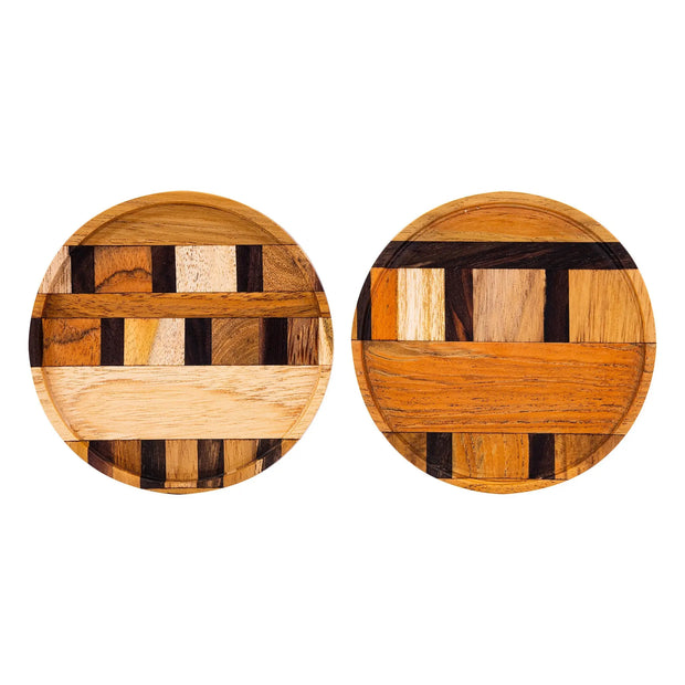 Unique Handmade End Grain Wooden Coasters (Set of 2 or 4) - Memoriex 