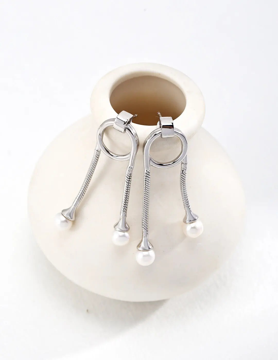 Unique Style Two Pearls Earrings-2