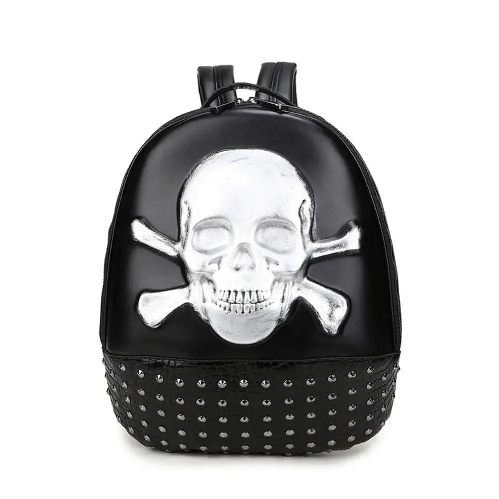 Unisex 3D Cool Smile Skull Studded Backpack-5