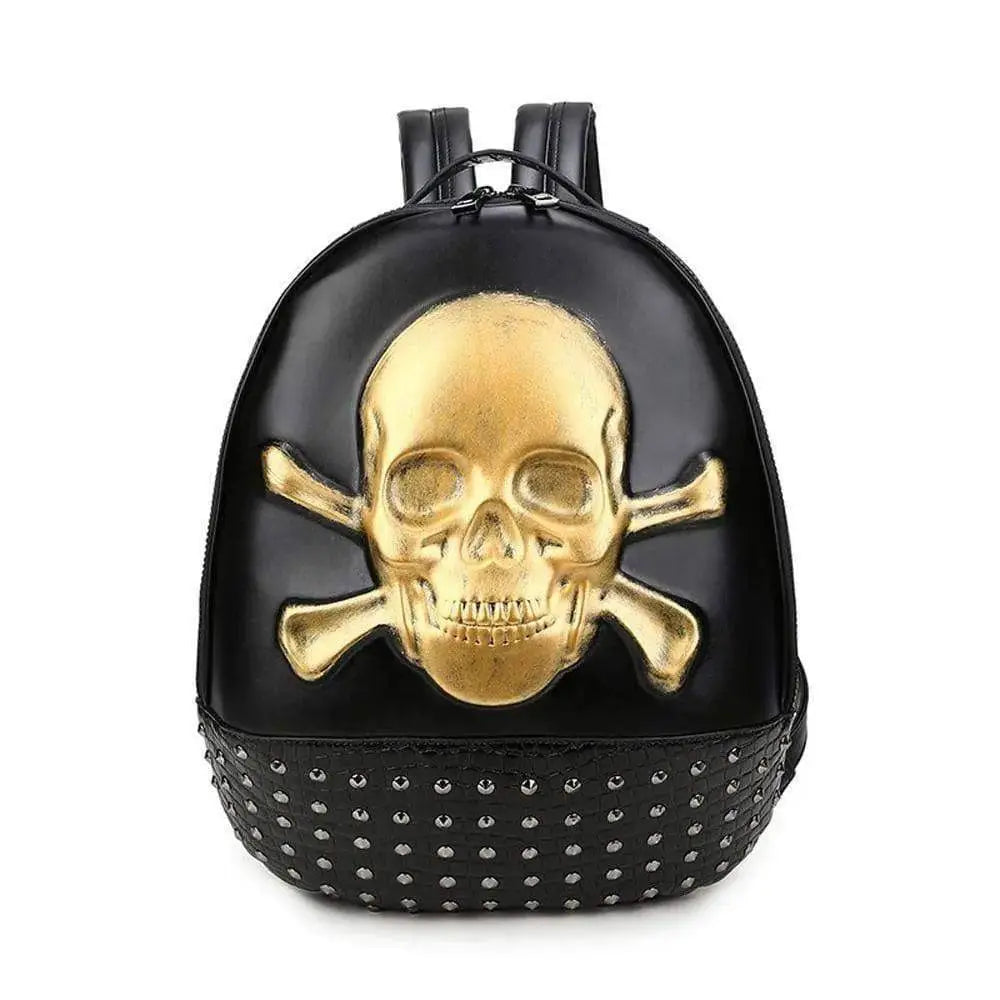 Unisex 3D Cool Smile Skull Studded Backpack-6