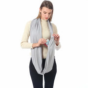 Unisex Loop Scarves for Women Girls Lightweight Convertible Infinity Scarf Wrap with Hidden Zipper Pocket Stretchy Travel Scarf - Memoriex
