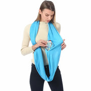 Unisex Loop Scarves for Women Girls Lightweight Convertible Infinity Scarf Wrap with Hidden Zipper Pocket Stretchy Travel Scarf - Memoriex