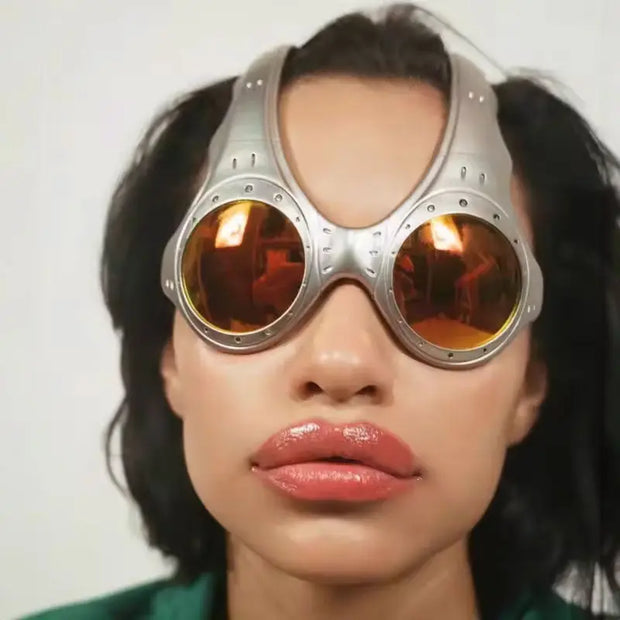 Unisex Over - The - Top Sunglasses. Ideal for outdoor cycling and sports. Fashionable retro - style metal - framed glasses. - Memoriex 