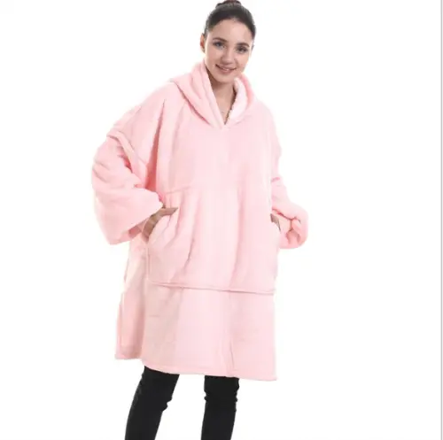 Unisex Sherpa LIned Blanket Hoodie-2