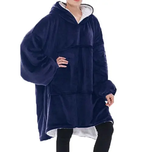 Unisex Sherpa LIned Blanket Hoodie-7