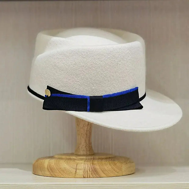 Unisex Warm Wool Winter Hats Elegant Bowknot Women Cadet Cap Adjustable Ladies Military Style Newsboy Cap Cabbie Trucker Hat - Memoriex 