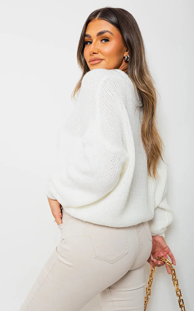 V-Neck Button Down Knitted Cardigan - Memoriex 