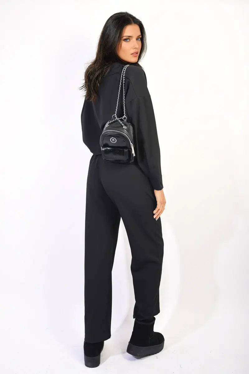 V-neck Long Sleeve Top and Wide Leg Pants Co-ord Set-16