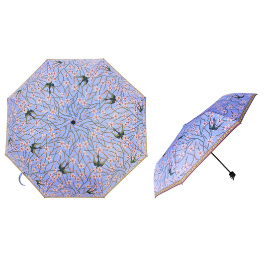 V&A Licensed Almond Blossom and Swallow - Art Folding Umbrella-0