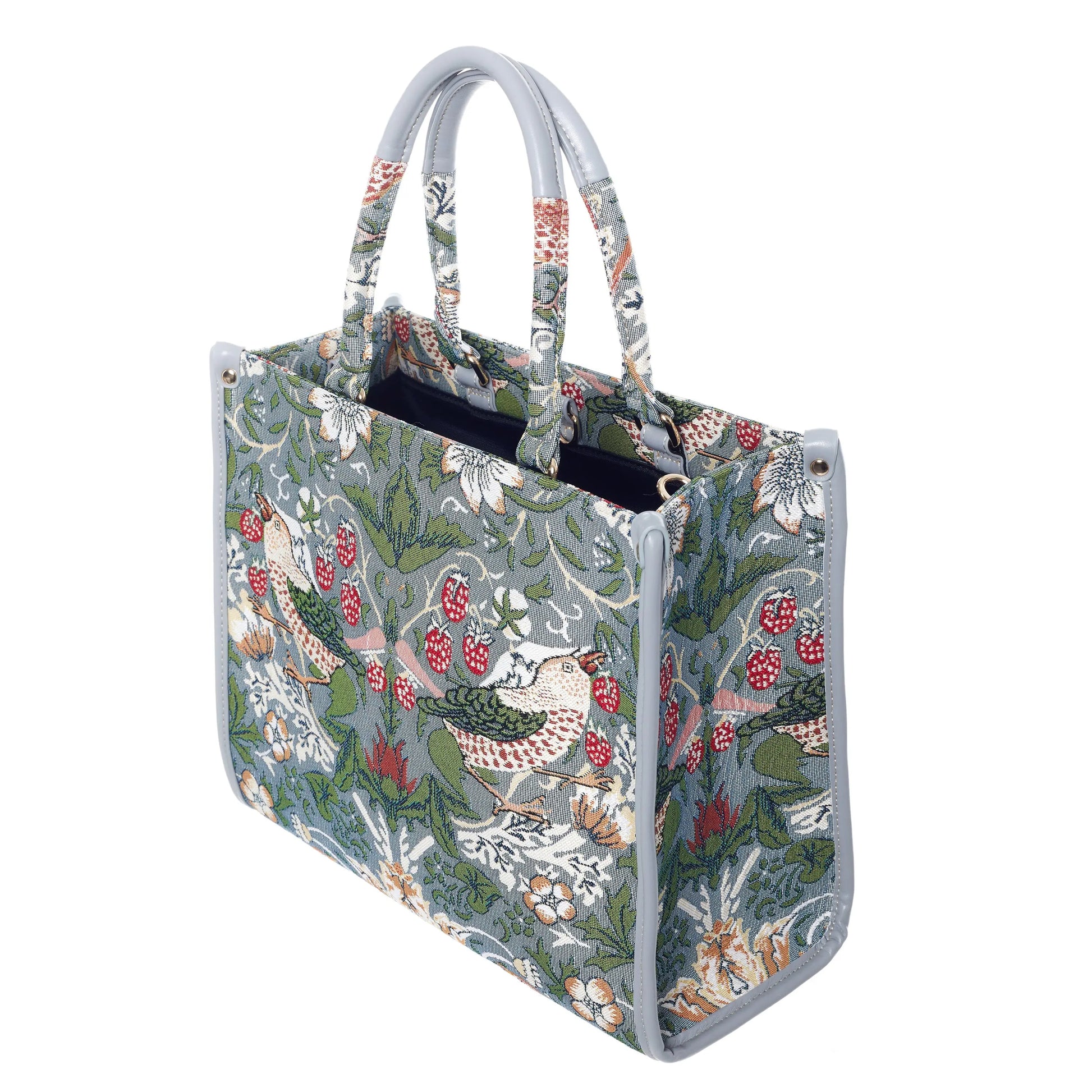 V&A Licensed Strawberry Thief Grey - City Bag-2