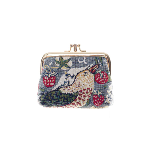 V&A Licensed Strawberry Thief Grey - Frame Purse-0