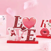 Valentine's Day Love Valentine's Day desktop wooden crafts DIY cute ornaments - Memoriex 