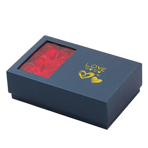 Valentine's Day Qixi Day Rose Gift Box Window opening Six flower Jewelry Box Mother's Day Immortal Flower Festival Gift Box - Memoriex 