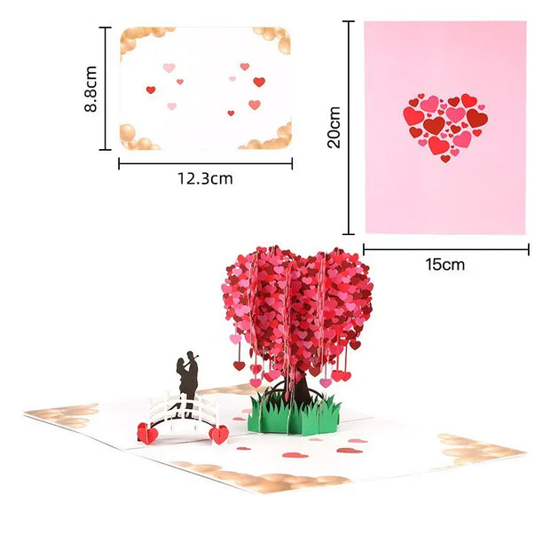 Valentine's Day Stereoscopic Greeting Cards Creative Handmade Paper Carving - Memoriex 