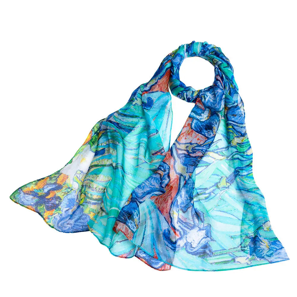 Van Gogh Iris - 100% Pure Silk Scarf-0