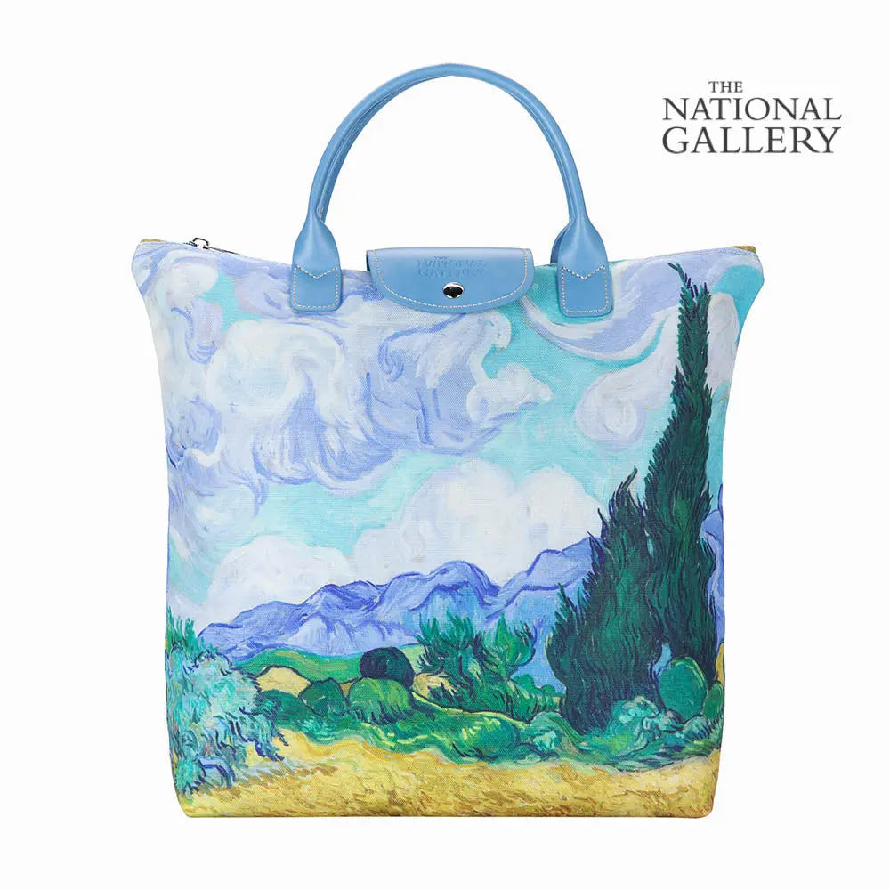 Van Gogh Wheatfield with Cypresses - Art Foldaway Bag - Memoriex 