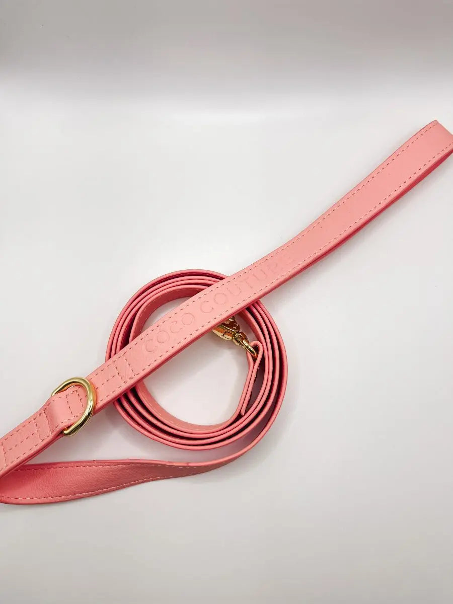 Vegan Lightweight Leather Dog Lead (Pink) – by Coco Couture - Memoriex