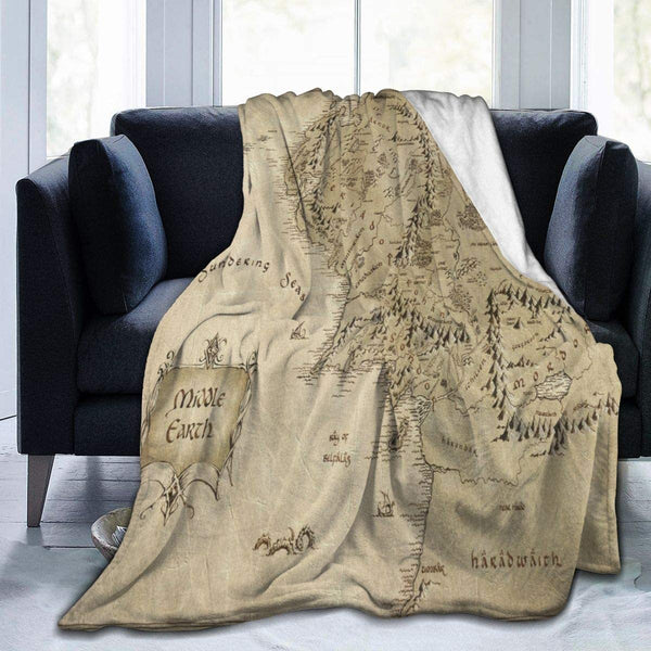 Velvet Map Home Decoration Woolen Blanket - Memoriex 