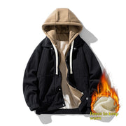 Velvet Padded Thickened Coat Men's Autumn And Winter New Baseball Uniform Hoodie - Memoriex 