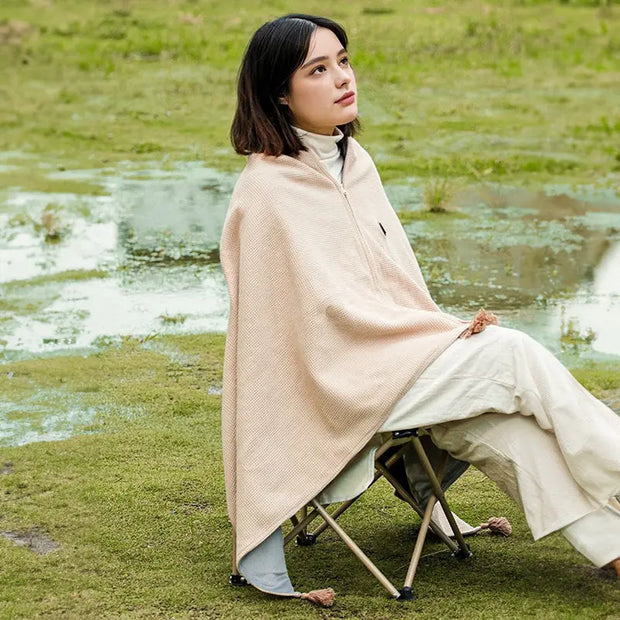 Versatile Women's Portable Heated Shawls: Combining Soft Zipper and USB Heating Technology for Cozy Warmth - Memoriex 