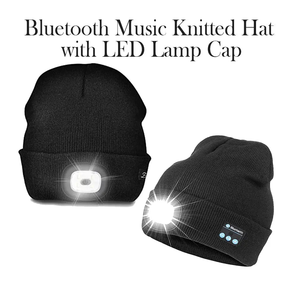 Vibe Geeks Bluetooth Music Knitted Hat with LED Lamp Cap- USB Charging - Memoriex 