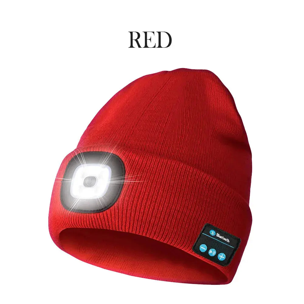 Vibe Geeks Bluetooth Music Knitted Hat with LED Lamp Cap- USB Charging - Memoriex 