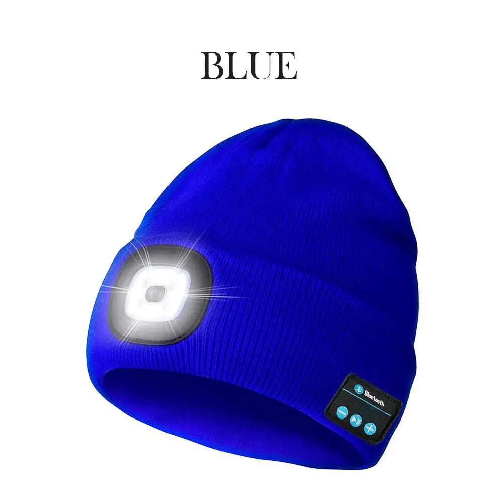 Vibe Geeks Bluetooth Music Knitted Hat with LED Lamp Cap- USB Charging - Memoriex 