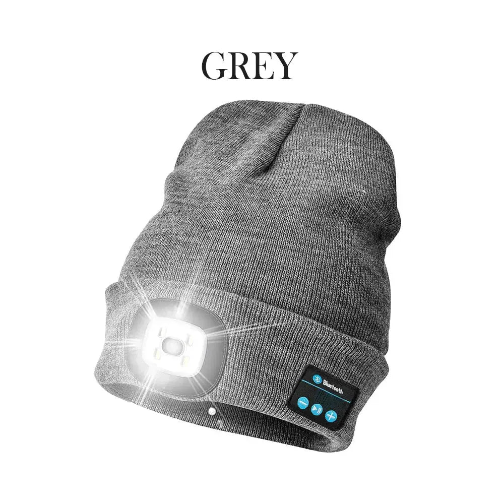 Vibe Geeks Bluetooth Music Knitted Hat with LED Lamp Cap- USB Charging - Memoriex 