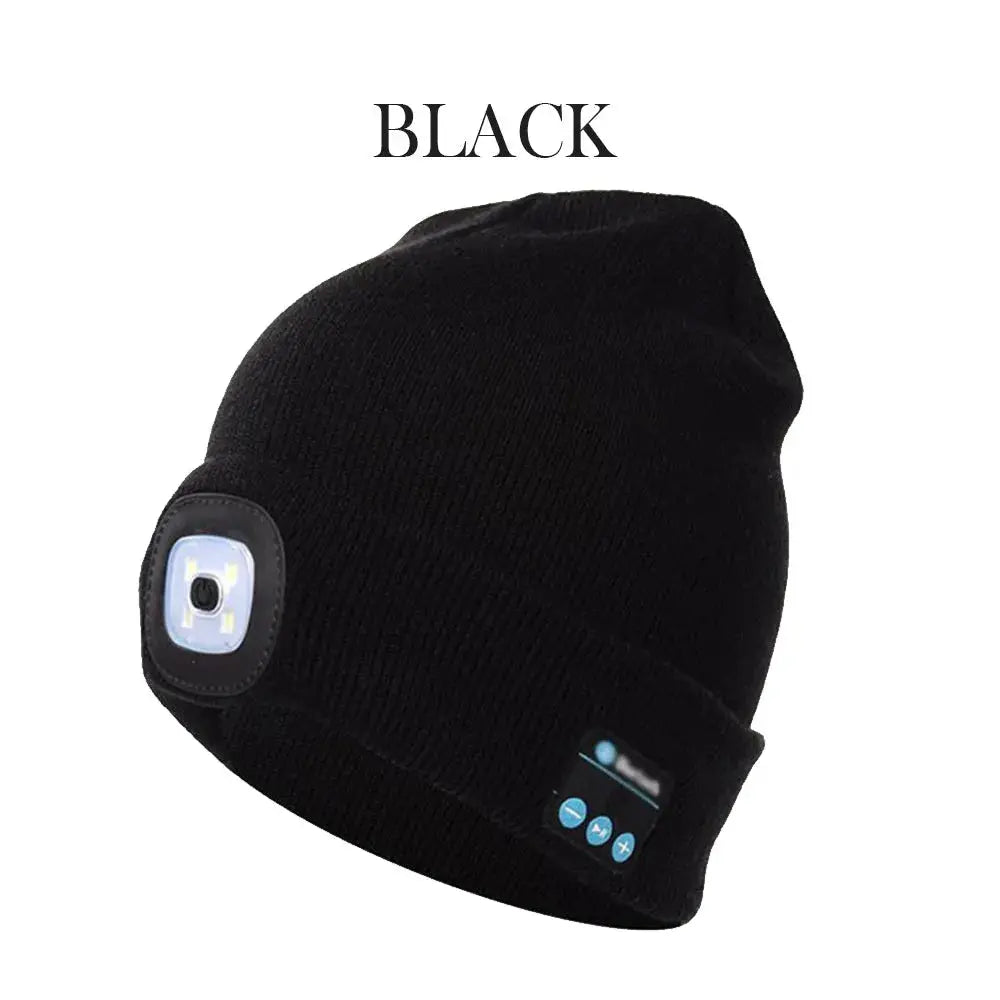 Vibe Geeks Bluetooth Music Knitted Hat with LED Lamp Cap- USB Charging - Memoriex 