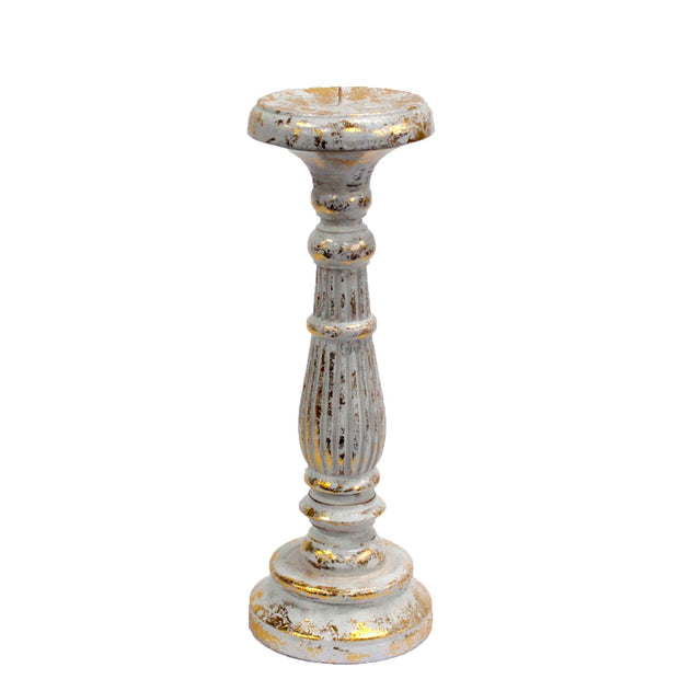 Vintage Candle Stand - White Gold - Memoriex 