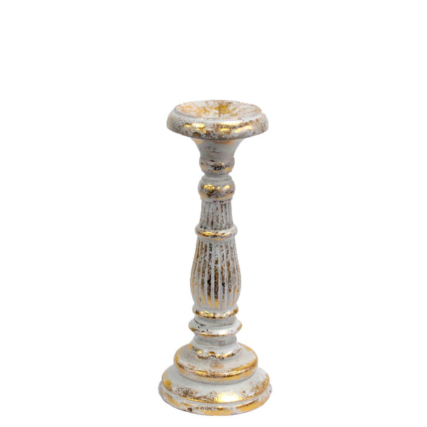 Vintage Candle Stand - White Gold - Memoriex 