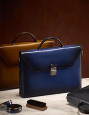 Vintage Cowhide Leather Envelop Briefcases, Business Bags  And Laptop Computer Handbags-1