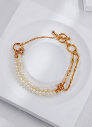 Vintage Gold Double-Layer Pearl Bracelet - Memoriex 