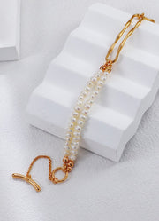 Vintage Gold Double-Layer Pearl Bracelet - Memoriex 