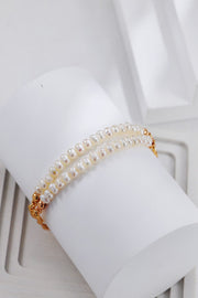 Vintage Gold Double-Layer Pearl Bracelet - Memoriex 