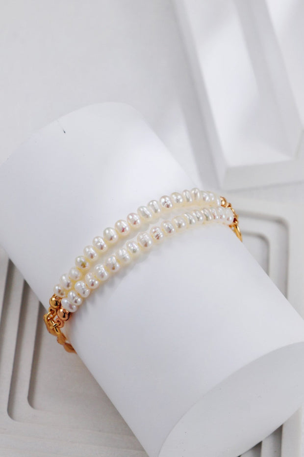 Vintage Gold Double-Layer Pearl Bracelet - Memoriex 